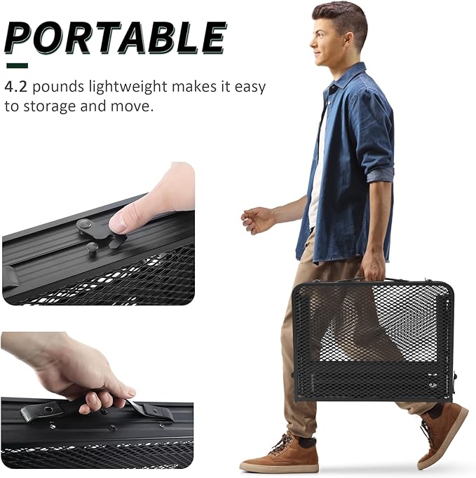 Folding Table, 2x1.3 FT Camping Table with Mesh Desktop,Folding Grill Table with Mesh Bag,Portable Outdoor for