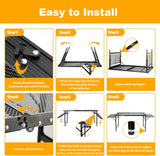 Grill Table Folding Table with 2 Wing Panels 4FT+1.77 FT with with 1×2/5 L Storage Bag Mesh Desktop 3 Height Adjustable