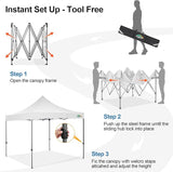 COBIZI 10x10 Pop Up Canopy Tent 10x10 Easy up Canopy, Heavy Duty Outdoor Canopy UPF 50+ All Weather Waterproof Instant Party