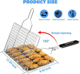 Shallow Grill Basket Fish Grill Basket, Fish Grilling Basket BBQ Fish Grill Baskets for Outdoor Grill,Grill Basket with