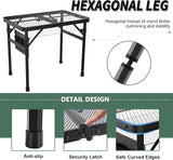 Folding Table, 2x1.3 FT Camping Table with Mesh Desktop,Folding Grill Table with Mesh Bag,Portable Outdoor for