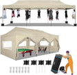 COBIZI 10x30 Heavy Duty Pop up Canopy with 8 sidewalls Stable Wedding Outdoor Tents for Parties Canopy Pop Up Party Tent UPF