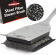 Grill Brush Bristle Free,Unique Steel Fibers Pad [Safe & Efficient] Perfect for Cast Iron/Stainless-Steel Grates - with 1