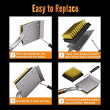 ENLOY Copper Wire Grill Brush Replacement Head, Grill Cleaning Bristle Brush with 4 Screws, BBQ Cleaning Replacement Brush