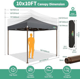 COBIZI 10x10 Pop Up Canopy Tent Heavy Duty with 4 Sidewall, Commercial Outdoor Easy Pop Up Gazebo for Party Wedding All
