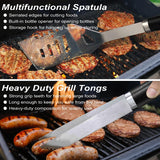 POLIGO 22PCS Heavy Duty BBQ Grill Accessories Set, Non-Slip Grill Tools for Outdoor Grill Set Thicker Stainless Steel Grill