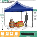 COBIZI 10x10 Ez Pop Up Canopy Tent with 4 sidewalls Heavy Duty Canopy UPF 50+, 100% Waterproof Outdoor Canopy Wedding Tents