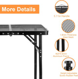 Camping Table Grill 4 Height Adjustable Small Folding 2FT Foldable Picnic Portable Grill Stand Mesh Outdoor Beach BBQ RV