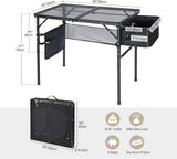 REDCAMP Folding Portable Grill Table with Sink for Outside, Lightweight Aluminum Metal Grill Stand Picnic Table for Camping