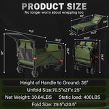 LEVELEVE Heavy Duty Folding Wagon - 2-in-1 Collapsible Cart, 400lb Capacity, All-Terrain Wheels w/Brakes & Side Pockets