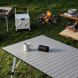 Athena Collection Foldable Camping Table, 47" Aluminum Outdoor Folding Camp Table with Mesh Layer Telescopic Legs and Carry