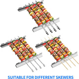 Kabob Skewers Stainless Steel Long BBQ Barbecue Skewers, Flat Metal Kebob Sticks Wide Reusable Grilling Skewers for Meat