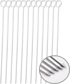 12 inch Barbecue Skewers Metal BBQ Sticks,12Pack Stainless Steel Square Skewer,Kebob,kabob Sets for Grill Outings Cooking