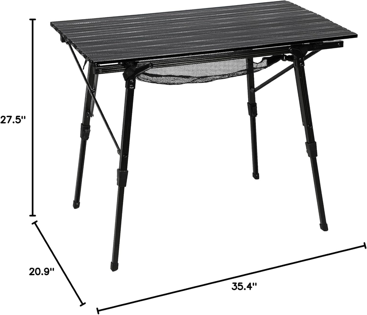 PORTAL Camping Table Foldable Portable with Adjustable Legs, Aluminum Folding Table Roll Up Table with Carrying Bag for