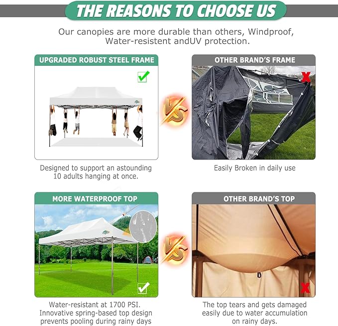 COBIZI 10x15 Pop Up Canopy Tent Heavy Duty with Sidewall, Commercial Outdoor Easy Pop Up Gazebo for Party Wedding All