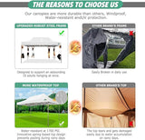 COBIZI 10x15 Pop Up Canopy Tent Heavy Duty with Sidewall, Commercial Outdoor Easy Pop Up Gazebo for Party Wedding All