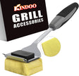 Grill Cleaning Brush Bristle Free for Outdoor Grill Brush Extended Handle for Cast Iron Stainless-Steel Grates, Replaceable