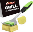Grill Brush Bristle Free for Outdoor Grill, Steam Grill Cleaning Brush Replaceable BBQ Cleaner Brush Head,Extended Handle,