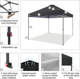 CROWN SHADES 10x10 Pop Up Canopy Tent - Patented Center Lock One Push Instant Outdoor Canopy Beach Tent with STO-N-Go Bag 8