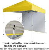 CROWN SHADES 8x8 Pop Up Canopy with 1 Side Wall - Beach Tent with One Push Setup - Outdoor Sun Shade for Events, Parties,