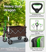 Beach Wagon,CollapsibleWagon 220lbs with Big Wheels Foldable Wagon Carts,Portable Utility for Garden Grocery Sports Camping