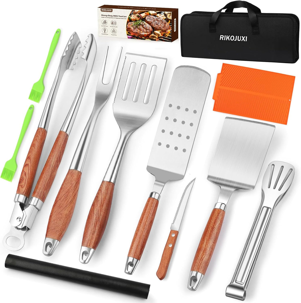 16 Inch Grilling Accessories Set, Heavy Duty Stainless Steel BBQ Accessories Tools and Grill Accessories for Outdoor Grill