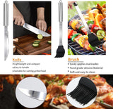 11Pcs Stainless Steel BBQ Grilling Accessories Set, Dad Gifts for Fathers Day Grilling Gifts,Portable Practical Grill Tools