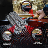 BBQ-AID Grill Brush for Outdoor Grill Bristle Free - 18" BBQ Brush for Grill Cleaning Kit - Safe BBQ Grill Cleaner Brush and