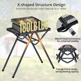 2ft Sturdy Folding Grill Table, Supports 180 Lbs, 2 Adjustable Height 28” Portable Grill Table, Heat-Resistant Tabletop,