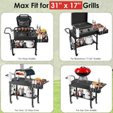 Leteuke Grill Cart for Blackstone Griddle, Portable Outdoor Grill Table, Foldable Cart Table with Wheels for Ninja, Griddle