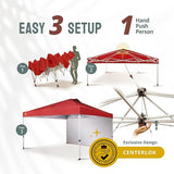 CROWN SHADES 12x12 Pop Up Canopy Tent Instant Commercial with 150D Silver Coated Fabric Including 1 Removable Sidewall, 4