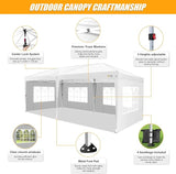 HOTEEL 10x20 Pop up Canopy with Sidewalls, One Push Outdoor Tents for Parties Waterproof Canopy Tent with Reinforce Rod,