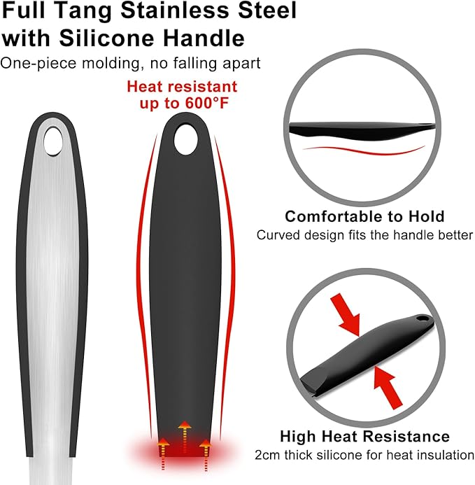 Grill Tools BBQ Accessories Set of 2, 15.8'' Heavy Duty Stainless Steel Grill Utensils with Grill Spatula and Fork, Full