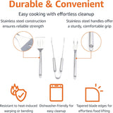 Amazon Basics 4-Piece Stainless Steel Barbeque Grilling Tool Set with Carry Bag, alternate view 3