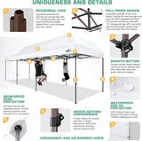 COBIZI 10x30 Pop Up Canopy Tent Heavy Duty with 8 Removable Sidewalls, Commercial Portable Tents for Parties Ez Up Canopy