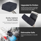 Grill Brush Bristle Free,Unique Wave pad for Cast Iron/Stainless-Steel Grates, (Only Replaceable Cleaning Head No Grill