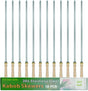 23.5" Large Skewers for Grilling,304 Stainless Steel 0.4 inch Wide Kabob Skewers with Wooden Handle,Heavy-Duty Flat Metal
