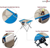 SUNNYFEEL Outdoor Folding Table | Lightweight Mesh Compact Camping Table, Roll Up Top 2 People Portable Camp Tables with