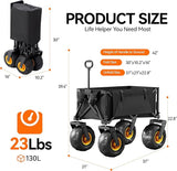 DXZ Beach Wagon Cart with Big Wheels for Sand - Folding Collapsible Wagon, Heavy Duty Wagons Carts Foldable for Beach,