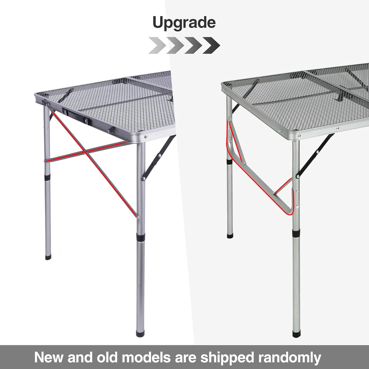 REDCAMP Folding Portable Grill Table for Outside, Lightweight Aluminum Metal Grill Stand Table for Camping Cooking BBQ RV