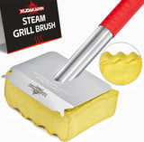 Grill Brush Bristle Free,Aramid Fiber Wavy Pad Seamless-Fit Cast Iron/Stainless-Steel Grates,BBQ Replaceable Scraper