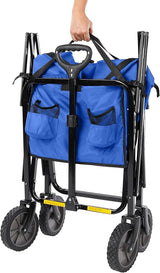 Amazon Basics Collapsible Folding Heavy Duty Utility Wagon for Outdoor Sports, 265 pounds Weight Capacity, Camping, Garden,