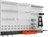 TORACK 109Pcs Pegboard Wall Organizer 4 ft. Garage Metal Pegboard Standard Utility Tool Storage Kit w/Toolboard Hooks &