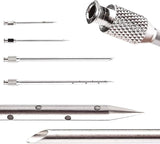 Meat Injector Syringe Stainless Steel Outdoor Meat Kit Marinade Flavor Food Injector Syringes with 4 Marinades Needles Grill