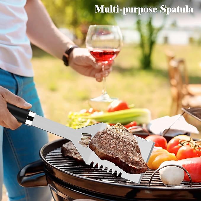 ROMANTICIST 25pcs Extra Thick BBQ Grill Accessories, Fathers Day Grilling Gifts Set for Men Dad, Heavy Duty Grill Tools