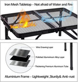 23”L×15”W×22”H Small Metal Folding Table, Camping Grill BBQ Side Table for Outdoor Garden Patio Yard- Portable Lightweight,