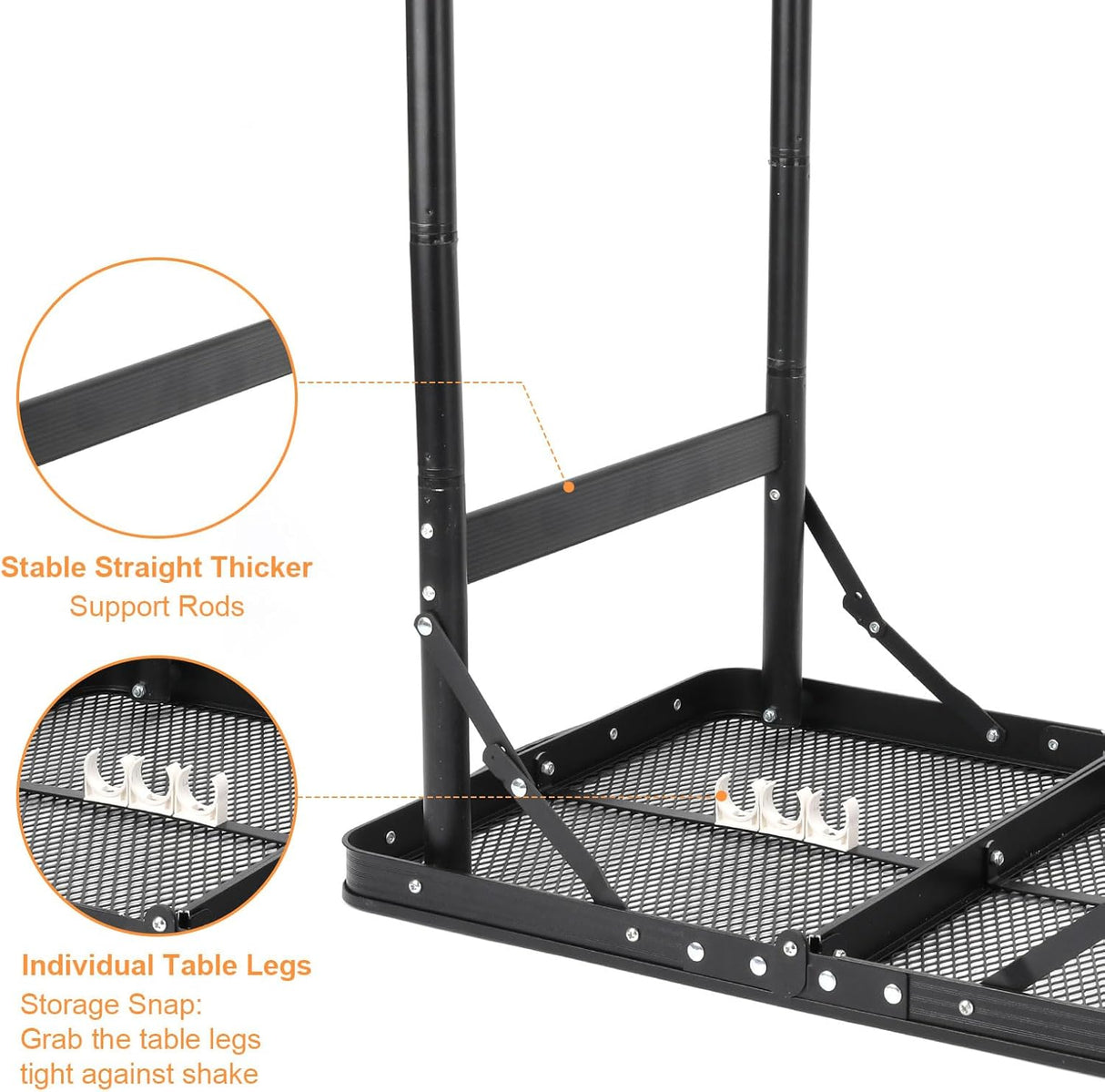 Camping Table Grill 4 Height Adjustable Small Folding 2FT Foldable Picnic Portable Grill Stand Mesh Outdoor Beach BBQ RV