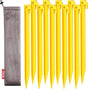 10-Pack Plastic Tent Stakes - 9-Inch Heavy Duty Canopy Anchoring Pegs for Camping, Gardening, Landscaping, Backpacking -