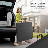 VINGLI 8 Foot Plastic Folding Table Portable Long Table for Indoor Outdoor Use Rectangular with Carrying Handle, Black