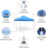 Amazon Basics Outdoor Pop Up 10 x 10 Canopy Tent for Events, Portable with Easy Setup, Includes Wheeled Carry Bag, 8 Pegs, 4